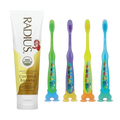 Radius Organic Toothpaste for Kids - Coconut Banana 85g + Parents League Soft ToothBrush with Suction Stand 2s