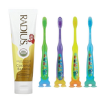 Radius 兒童有機牙膏 - 椰子香蕉口味 85克 + Parents League 軟毛牙刷（附吸盤底座）2支裝