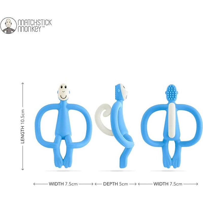 Matchstick Monkey Original Teething Toy & Gel Applicator - Light Blue