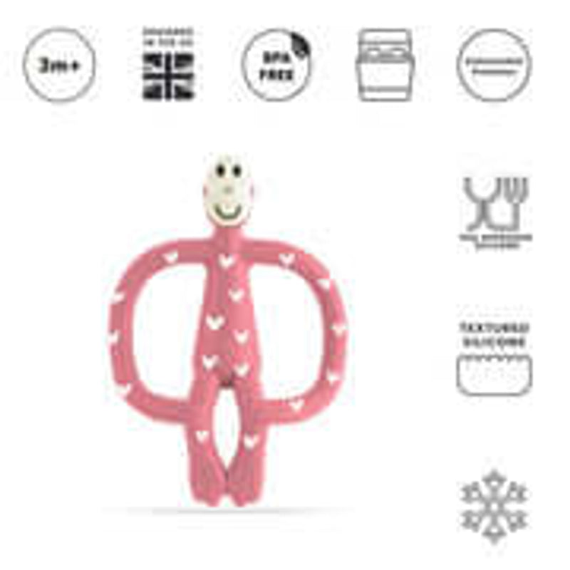 Matchstick Monkey Original Teething Toy with Tail - Love Hearts