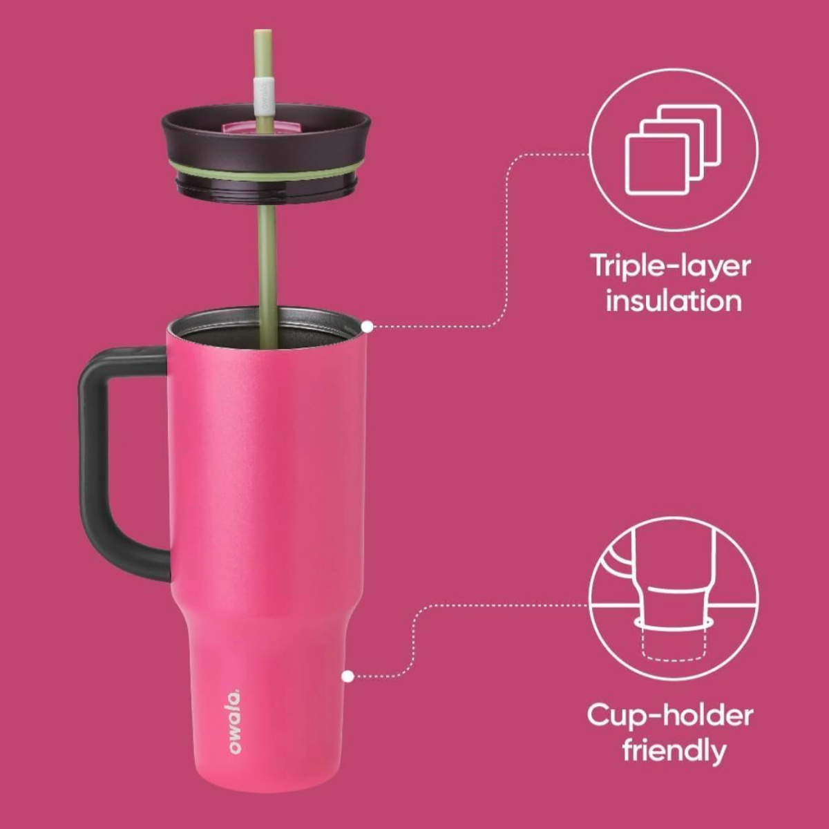 Owala Insulated Stainless Steel Tumbler 40oz/1180ml - Watermelon Breeze