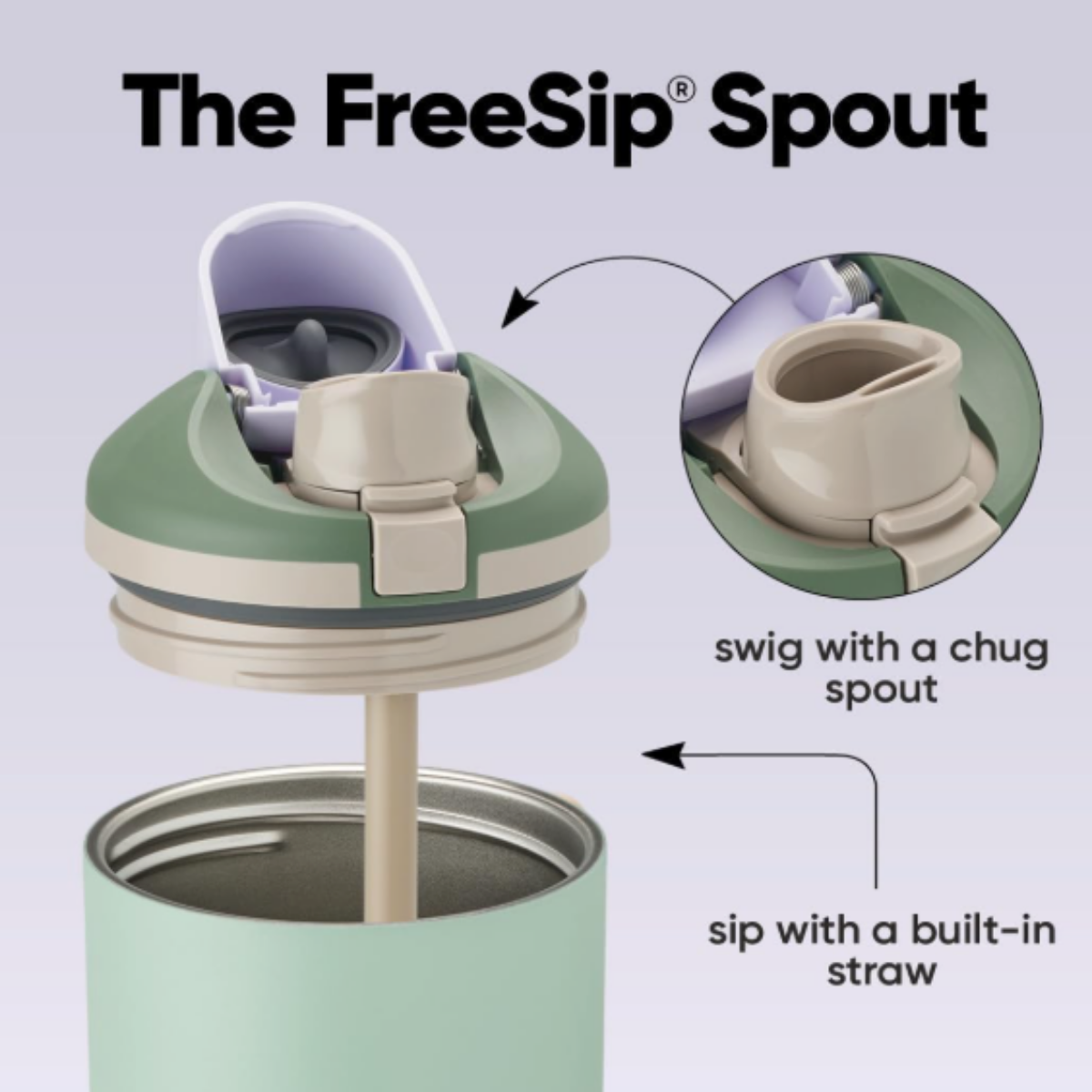 Owala FreeSip® Tumbler Stainless Steel Insulated Bottle 40oz/1180ml - Eucalyptus