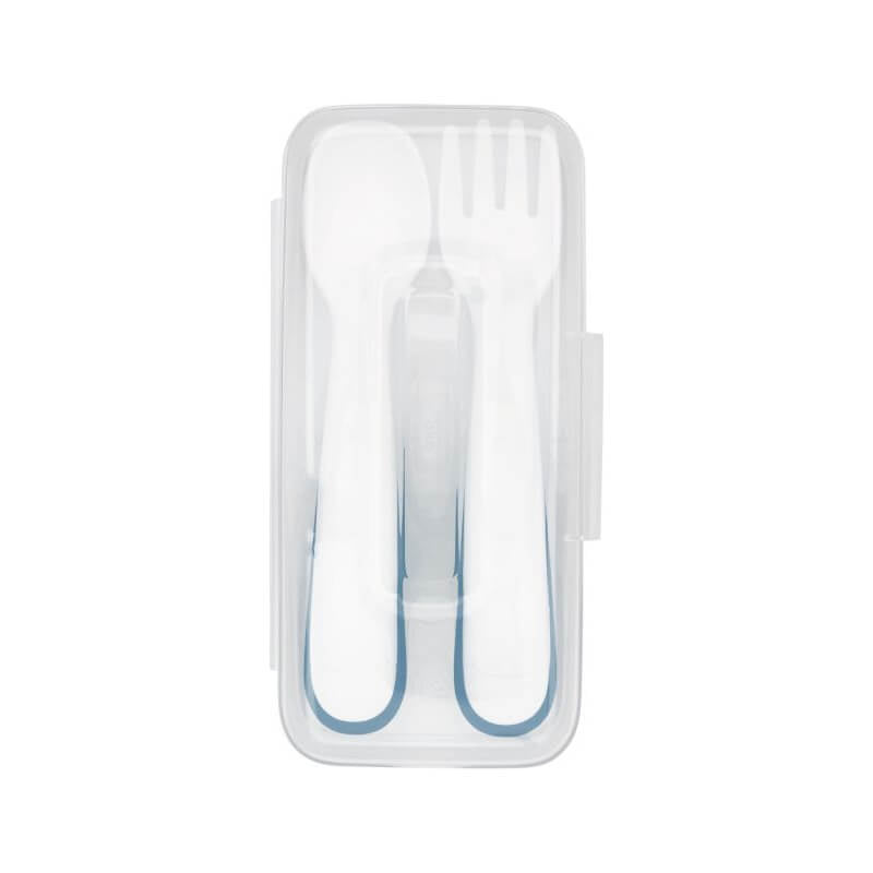 OXO Tot On-the-Go Plastic Fork and Spoon Set with Travel Case