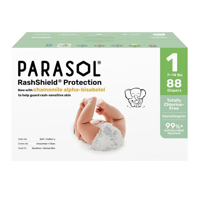 Parasol Clear+Dry Natural Diapers Size 1/NB - 44x4pcs