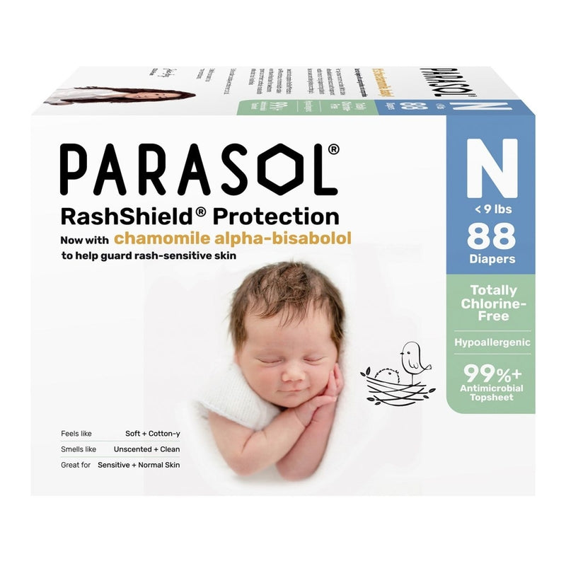 Parasol Clear+Dry Natural Diapers Size NB - 88x2pcs