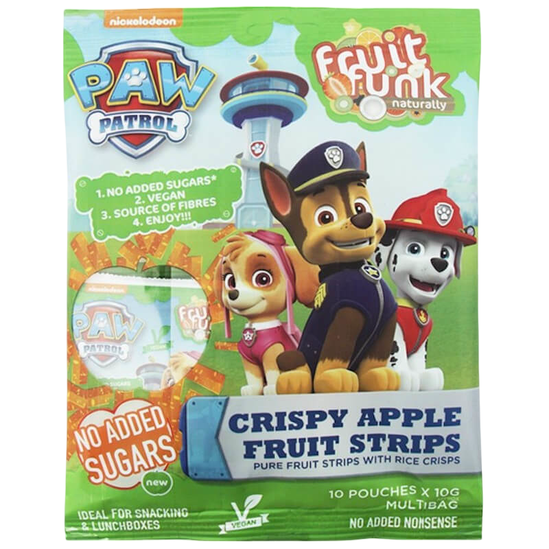 Fruitfunk Paw Patrol Crispy Apple Fruit Strips 10 pouces x 10g (Individual Packs)