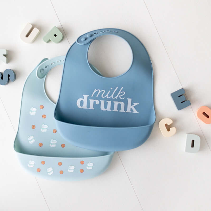 Pearhead Silicone Bib - Milk Drunk - 2-Pack