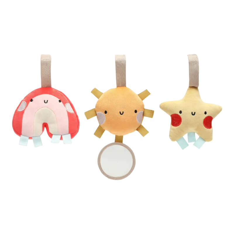 Pearhead 嬰兒車玩具 - 彩虹色 - 3 件裝