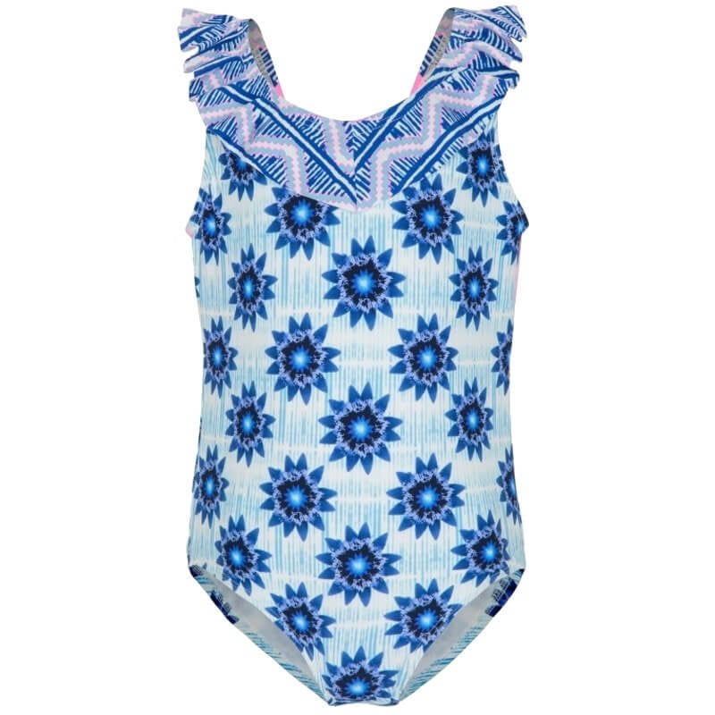 Platypus Inky Bloom UPF50+ Ruffle Swimsuit