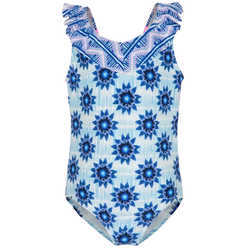 Platypus Inky Bloom UPF50+ Ruffle Swimsuit