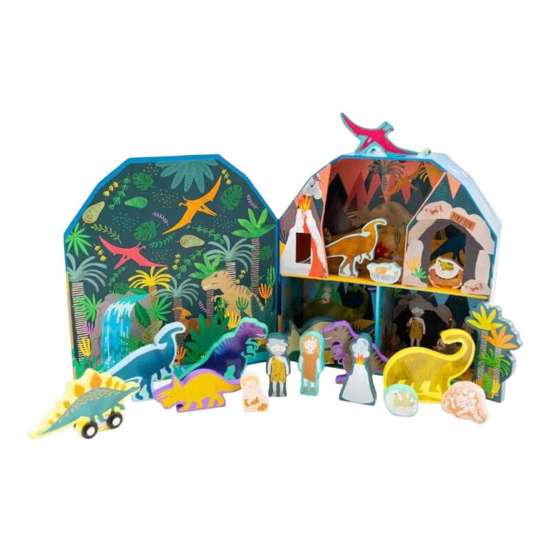 Floss & Rock Playbox with Wooden Pieces - Dinosaur