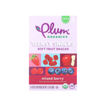 Plum Organics Teensy Snacks 軟水果零食，適合12個月以上的寶寶，混合莓果口味，5包，每包0.35盎司（10克）。