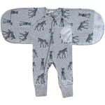 Plum Swaddle Suit - Sketch Zebra - 2.5 Tog - Large