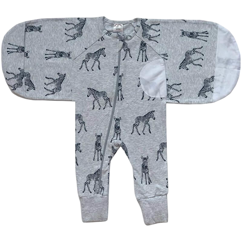 Plum Swaddle Suit - Sketch Zebra - 2.5 Tog - Large
