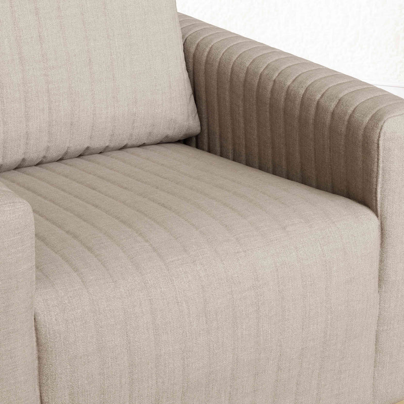 Babyletto Poe 旋轉滑翔椅 - Performance Beach Eco-Weave 布料，深色木質底座