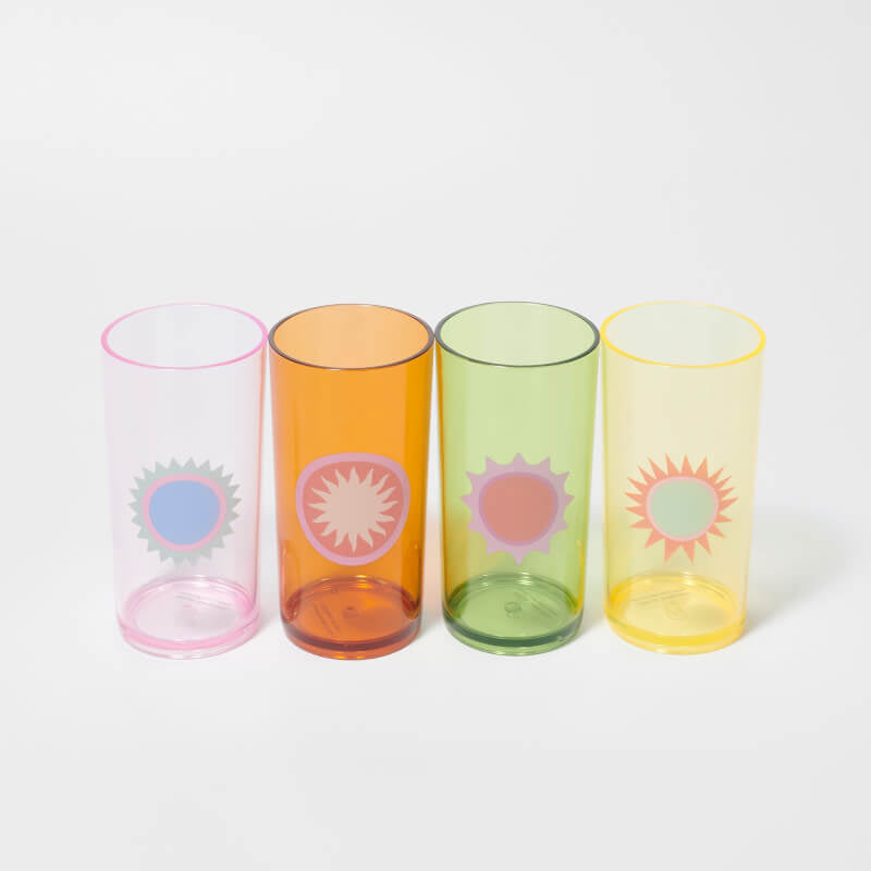 SUNNYLiFE Poolside Tall Tumbler - Rio Sun Multi (Set of 4)