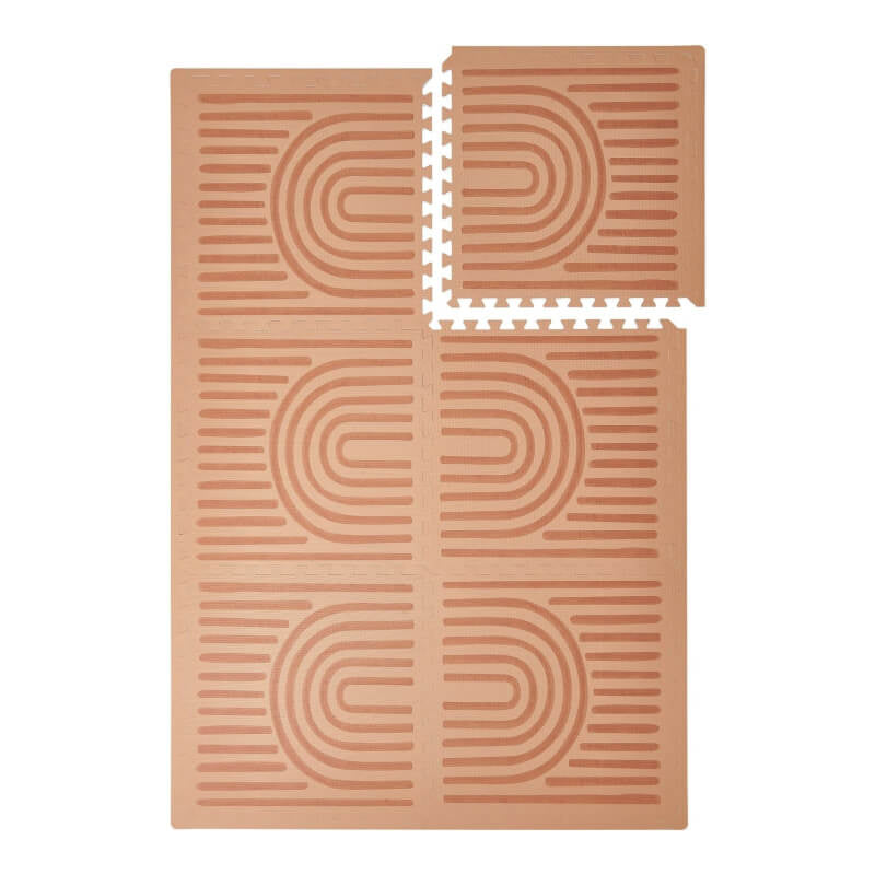 Toddlekind Premium Foam Play Mats 120x180cm - Linear Collection - Camel