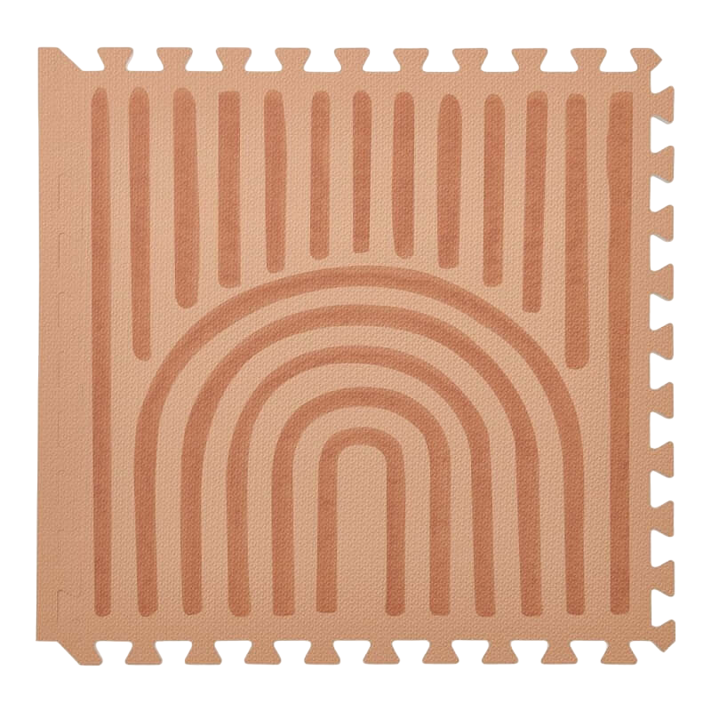 Toddlekind 高級泡棉遊戲墊 120x180cm - 線性系列 - 駝色