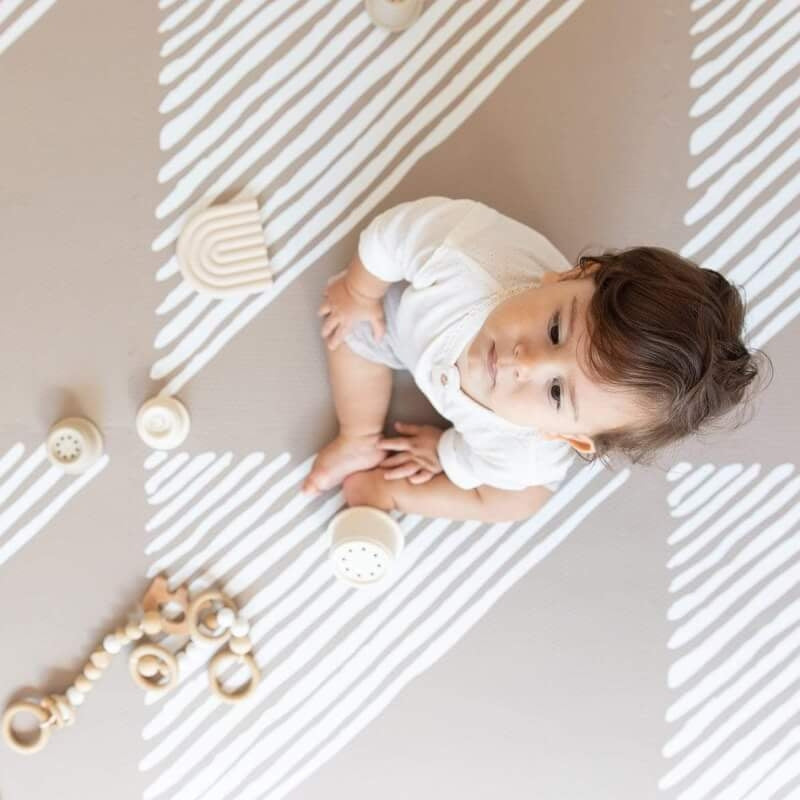 Toddlekind Prettier 遊戲墊 120x180cm - Sandy Lines 系列 - 棕褐色
