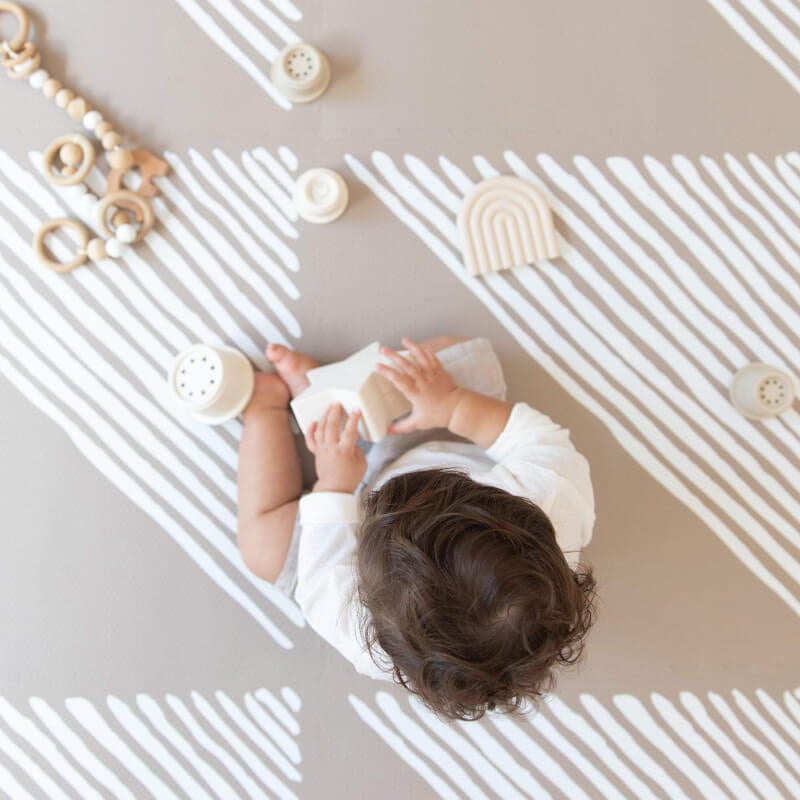 Toddlekind Prettier Playmat 120x180cm - Sandy Lines Collection - Tan