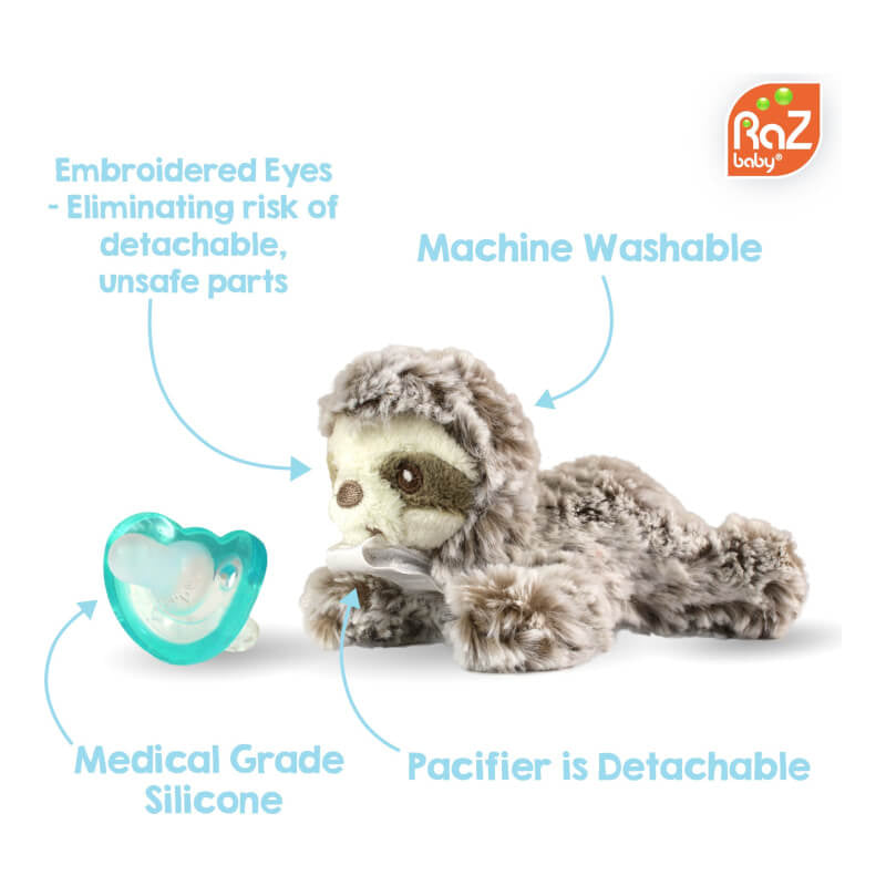 RaZbaby RaZ-Buddy Teether Holder Detachable Teether - Sloth
