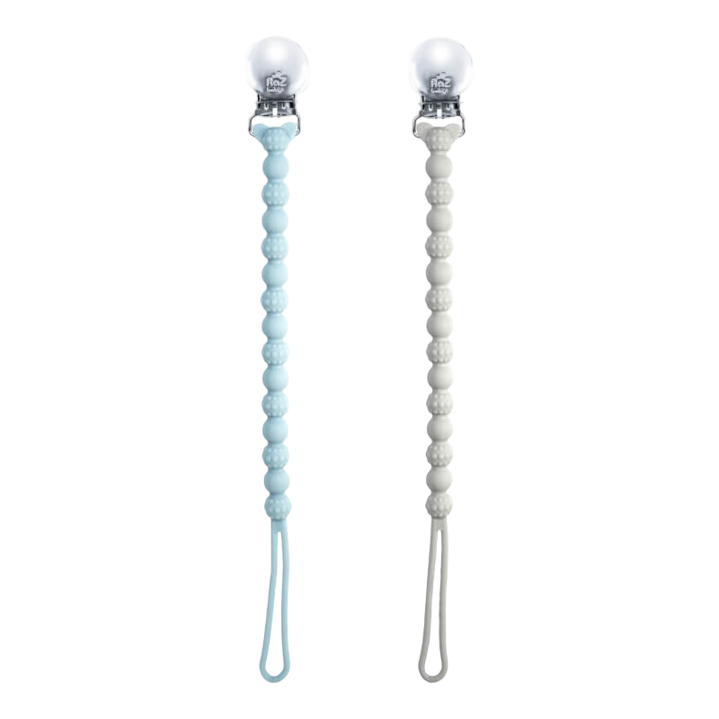 RaZbaby RaZzies Pacifier Holder - Blue/Grey