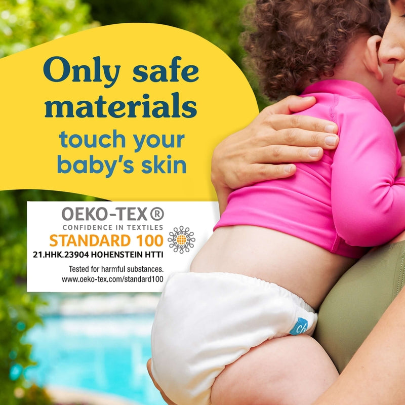 Charlie Banana Reusable Swim Diaper Drawstring L - The Whale on White