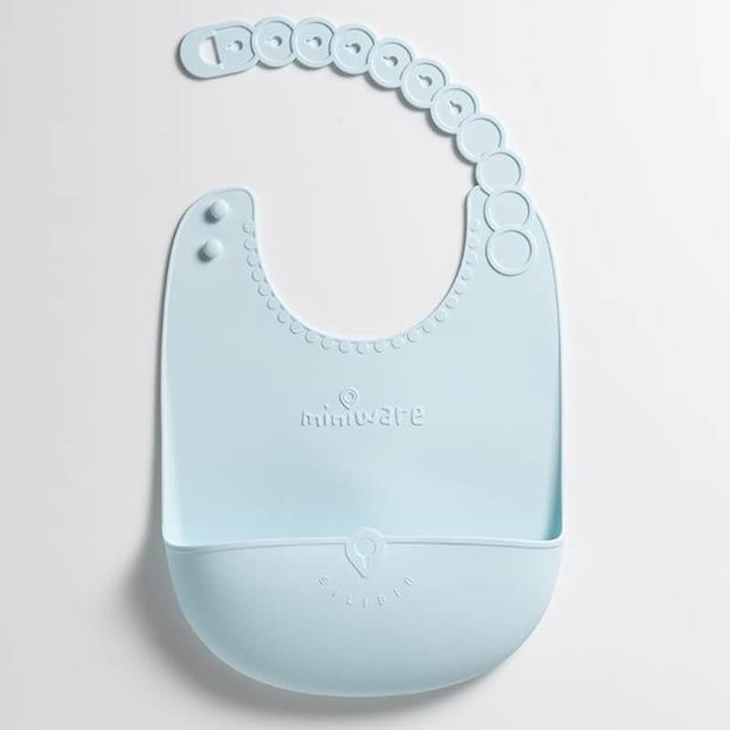 Miniware Roll & Lock Silicone Bib - Aqua