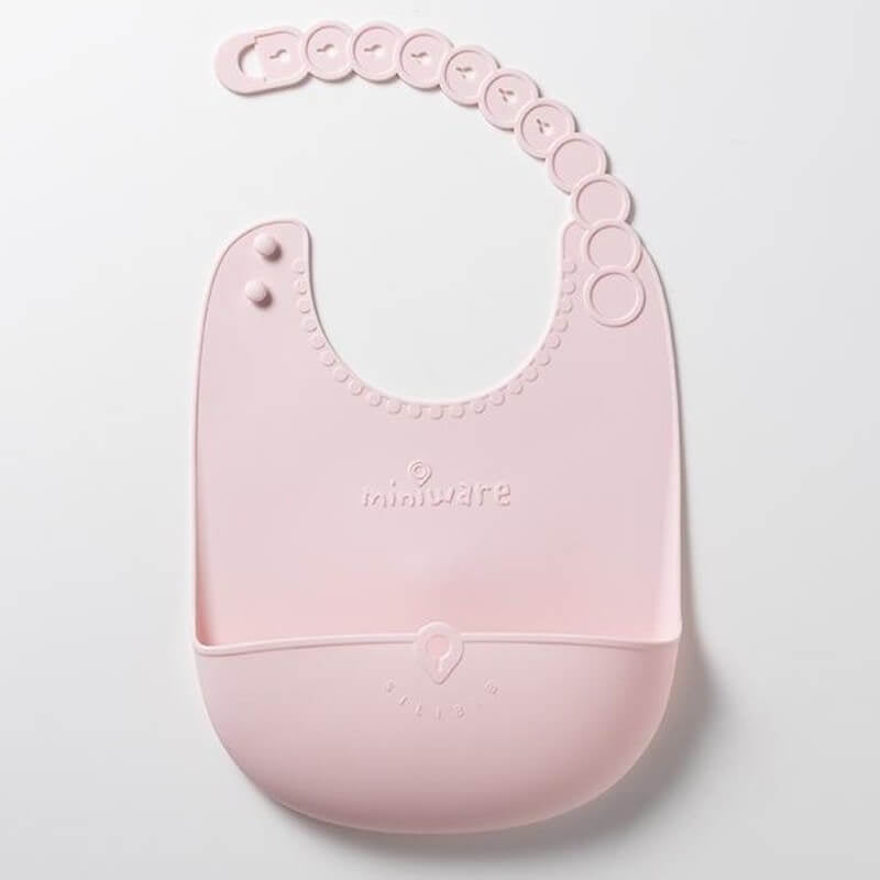 Miniware Roll & Lock Silicone Bib - Cotton Candy