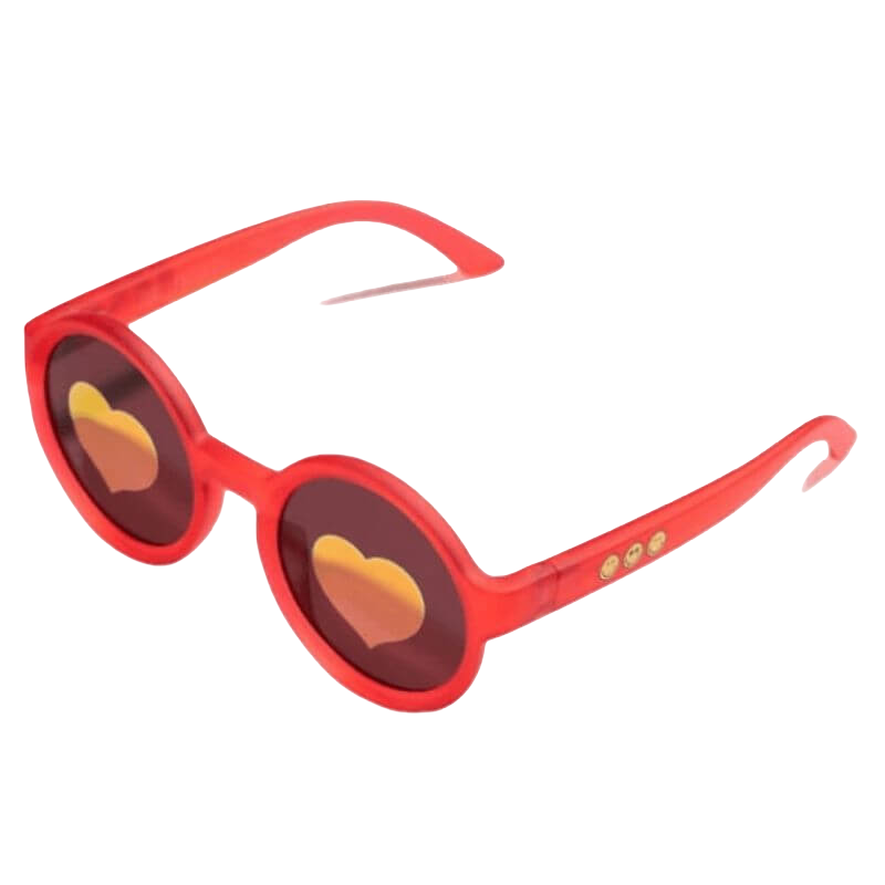 Smiley World Round Kids Sunglasses (3-5 yrs)- Red / Heart