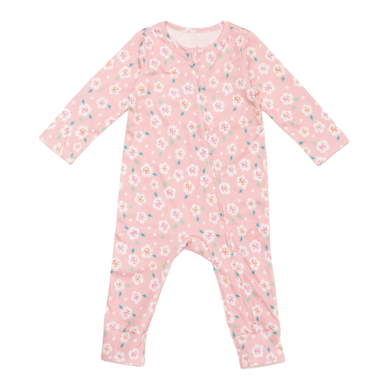 Cotton Pigs Sakura Organic Zip-Up Sleepsuit