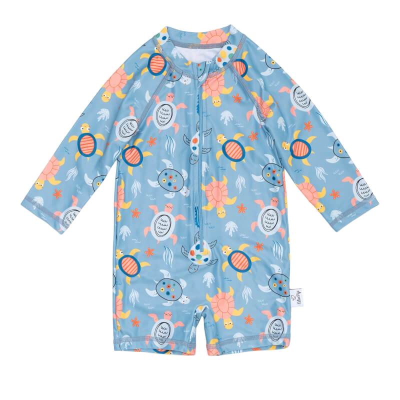Cotton Pigs Sea Turtles Rash Guard Baby Toddler Swimsuit