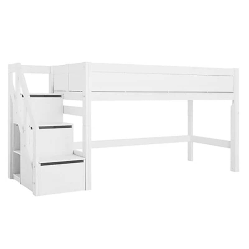 LIFETIME Kidsrooms Semi High Bed with Step Ladder 90x200cm