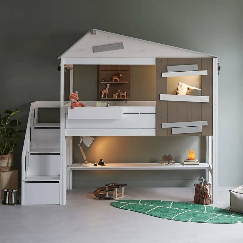 LIFETIME 兒童房半高小屋床 - 隱藏式床 90x200厘米