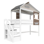 LIFETIME 兒童房半高小屋床 - 隱藏式床 90x200厘米