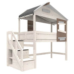 LIFETIME 兒童房半高小屋床 - 隱藏式床 90x200厘米