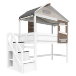 LIFETIME 兒童房半高小屋床 - 隱藏式床 90x200厘米