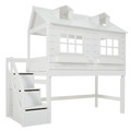 LIFETIME Kidsrooms Semi High House Bed - Lake House 90x200cm - White