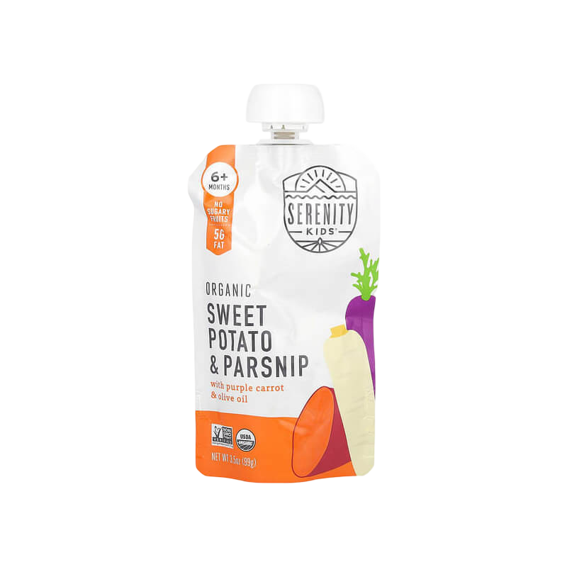 Serenity Kids Organic Sweet Potato & Parsnips with Purple Carrot & Olive Oil 6+ Months 3.5 oz (99 g)