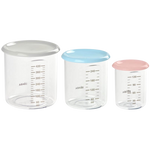 Beaba Set of 3 Conservation Jars (1 Baby / 1 Maxi / 1 Maxi +) - Pink, Blue, Light Mist