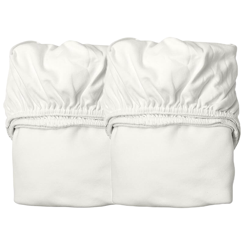 Leander Classic Cradle Sheet 80x50cm - Organic, Snow 2-Pack