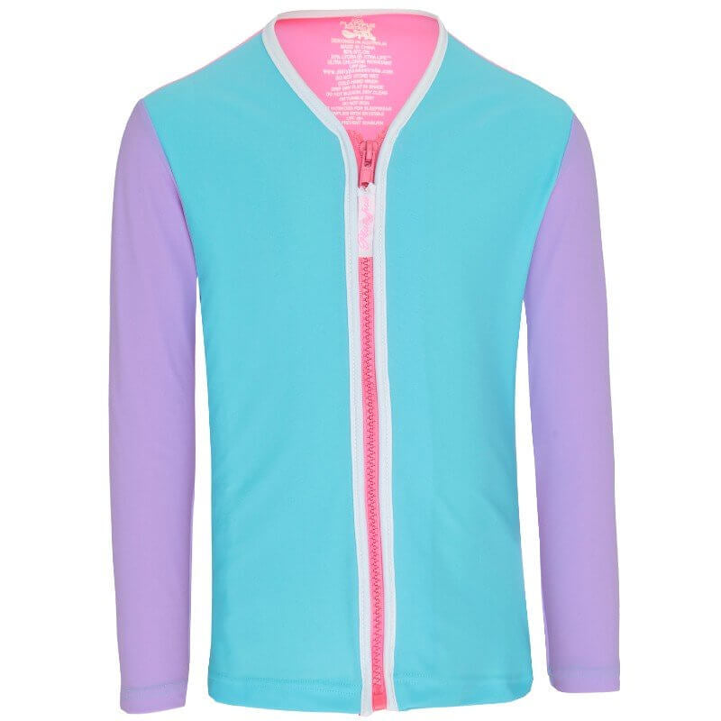 Platypus Sherbet Block UPF50+ Piped Sun Jacket LS