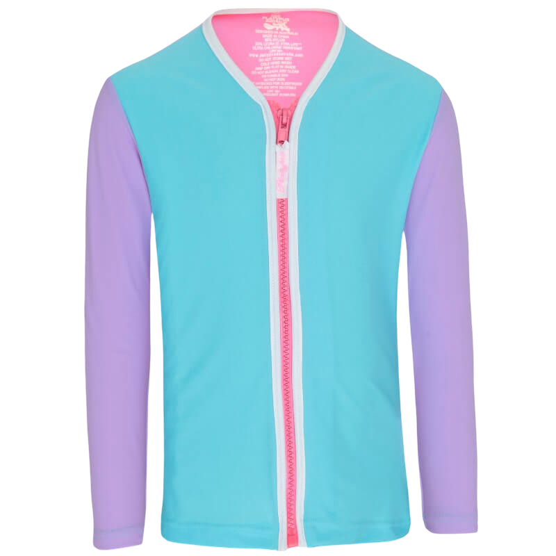 Platypus Sherbet Block UPF50+ Piped Sun Jacket LS