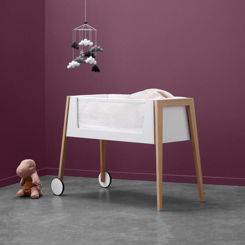 Leander Linea Side-by-Side Bed with Mattress - Oak