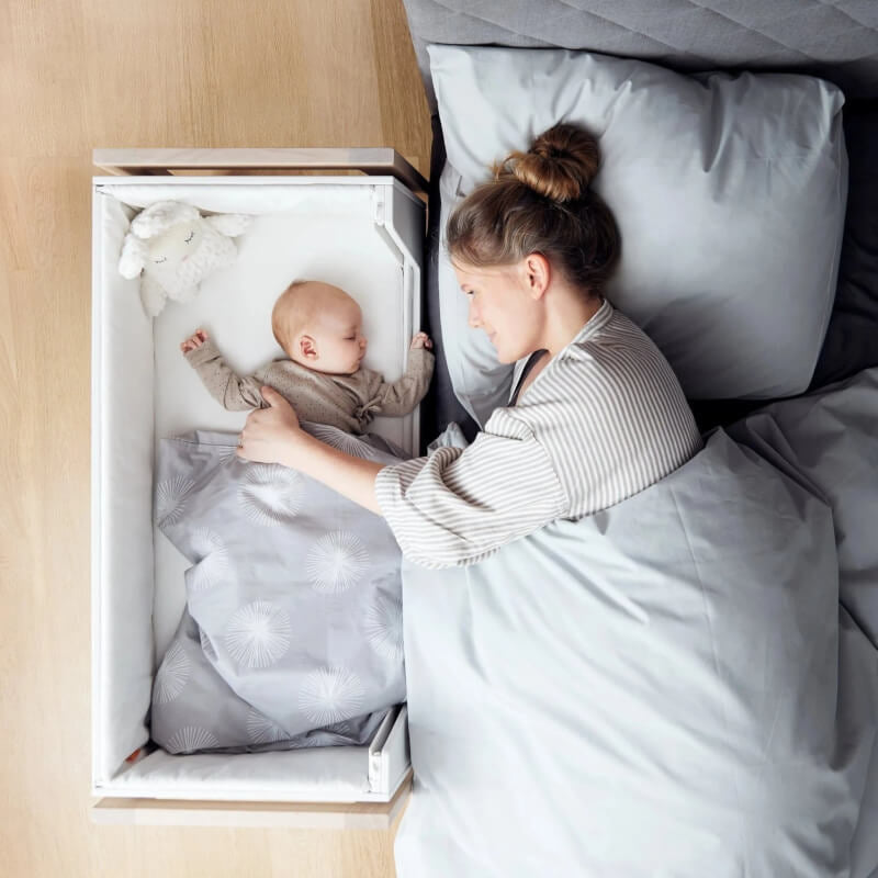 Leander Linea Side-by-Side Bed with Mattress - Oak