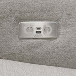 Babyletto Sigi 電動躺椅/搖椅，帶 USB 接口 - 高性能灰色環保編織面料，淺色木質底座