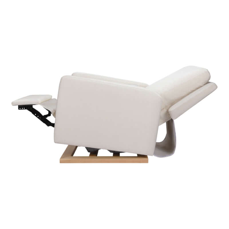 Babyletto Sigi Recliner & Glider - Performance Cream Eco-Weave with Light Wood Base