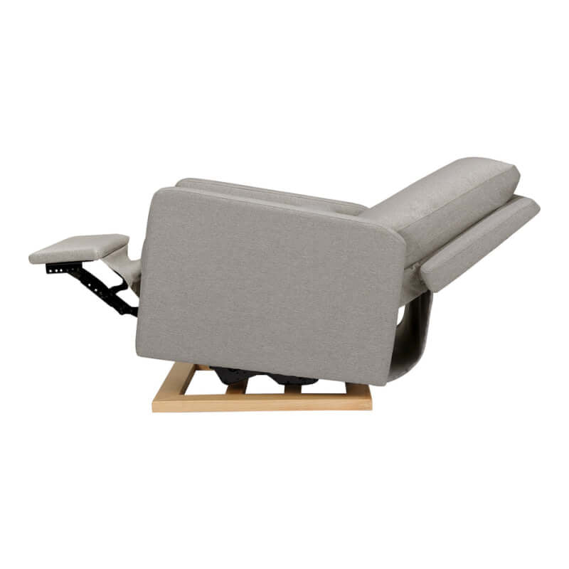Babyletto Sigi Recliner & Glider - Performance Grey Eco-Weave with Light Wood Base