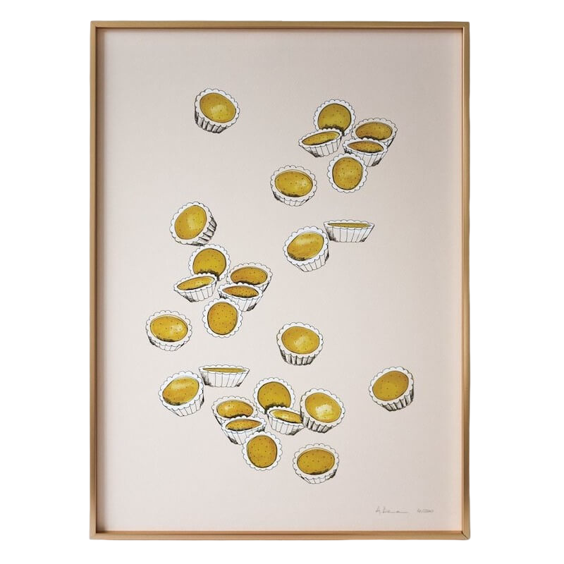 Hong Kong from A to Z Signed Art Print Egg Tart