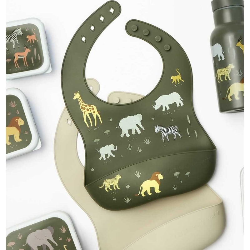 A Little Lovely Company Silicone Bibs (Set of 2) - Savanna